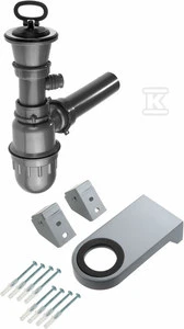 Sifonas plieninei ūkinei plautuvei Deante, ZXY_9965, Steel