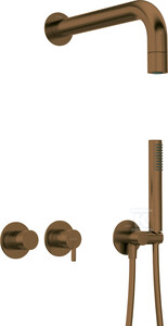 Potinkinis dušo komplektas Deante Silia NQS_C0XK, Brushed bronze