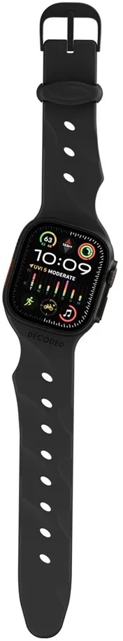 „Decoded“ silikoninė „Ares“ jungimo juosta, skirta „Apple Watch 40/41/42 mm“ – juoda