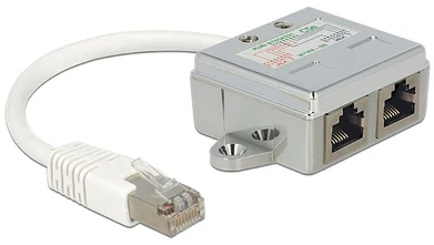DELOCK RJ45 prievado dopleris 1 x RJ45 kištukas > 2 x RJ45 prievadas (2 x Ethernet)