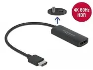 Adapteris HDMI kištukas ir Displayport lizdas microUSB maitinimo blokas 4K 60Hz Delock 24cm