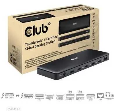 Club 3D 12-in-1 Thunderbolt 4 stotis / replikatorius (CSV-1582)