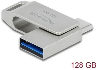 DLC STICK DELOCK USB 3.2 Gen 1 USB-C + Typ-A Speicherstick 128GB - Metallgehuse