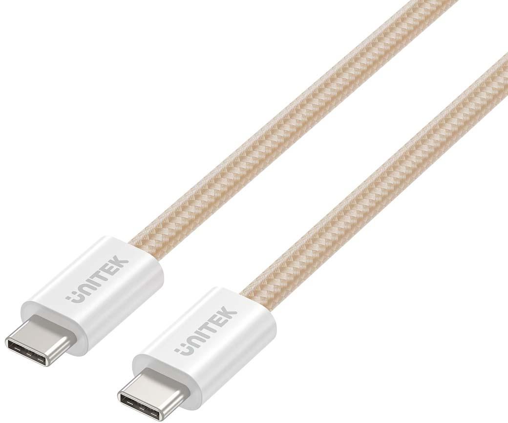 Unitek Kabelis pintas magnetiškai ištraukiamas USB C PD 100W smėlio spalva 1m aprašymas - Prekės nuotrauka