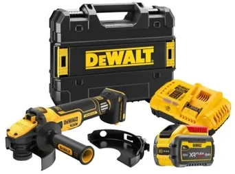 Akumuliatorinis kampinis šlifuoklis DeWalt DCG409VSX1T-QW; 18 V; 1x9,0 Ah akum.