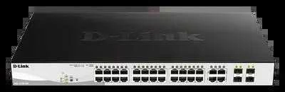 Šakotuvas D-LINK 28-Port Layer2 PoE Gigabit Smart Managed Switch dlink žalias 3.0 24x 10/100/1000Mbit/s TP RJ-45 PoE prievadas 802.3at