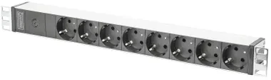 Assmann Electronic DIGITUS 48.3cm 19inch Outlet stripe aliuminio 8x Schuko 10A 4000W 1x C14 Plug incl. metalinis tvirtinimo komplektas