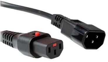 MicroConnect Assmann Electronic ASM IEC-PC1021 maitinimo kabelis, kištukas C14, Ho5VV-F 3 X 1.00mm2 iki C13 IEC LOCK, 2m juodas