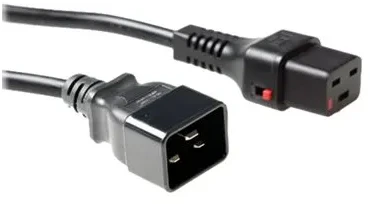 Maitinimo kabelis Digitus IEC LOCK 3x1.5mm2 IEC C20 tiesus/IEC C19 tiesus M/F 3m juodas (IEC-PC1286)