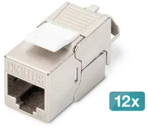 „Digitus Modulis CAT 6A Keystone“ ekranuota, be įrankių montuojama jungtis - 12 vnt.