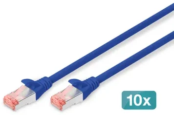 Digitus Patchcord CAT6, S-FTP, 1m, mėlyna, 10 vnt (DK-1644-010-B-10)
