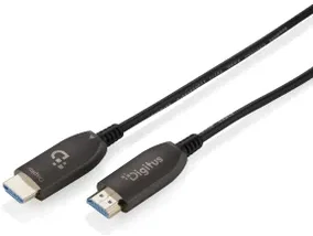 Assmann Electronic ASSMANN HDMI AOC Hibridinio pluošto prijungimo kabelis Tipas A M/M 15m UHD 8K60Hz CE auksinis bl