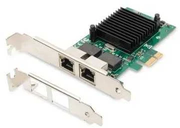 Assmann Electronic DIGITUS DN-10132 Gigabit Ethernet PCI Express kortelė 2 prievadų 32 bitų žemo profilio laikiklis Intel mikroschemų rinkinys