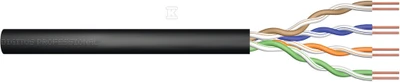 Digitus Professional Digitus Elektroninis instaliacijos kabelis DGITUS Cat.5E, U / UTP, Fca, viela, AWG24 / 1, PE, 100m, juoda