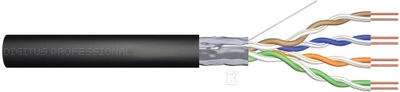 Digitus Professional Assmann Electronic DIGITUS Montavimo kabelis želė užpildytas lauko kat.6 F/UTP Fca kietas laidas AWG 23/1 PE 305m juodas ritė