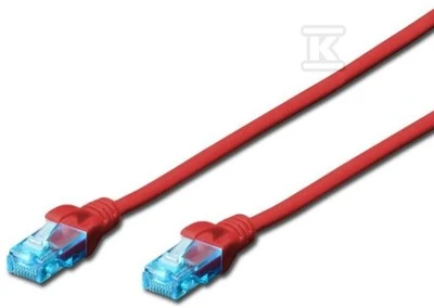 Assmann Electronic DIGITUS CAT 5e U-UTP patch kabelis PVC AWG 26/7 ilgis 0,5 m spalva raudona