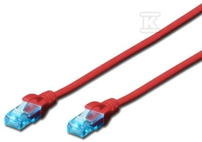 Assmann Electronic DIGITUS CAT 5e U-UTP patch kabelis PVC AWG 26/7 ilgis 2 m spalva raudona