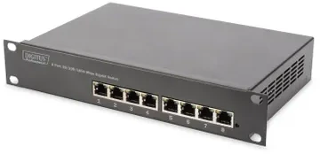Šakotuvas Digitus DN-80114-1 tinklo komutatorius Ne-valdomas Gigabit Ethernet (10/100/1000) 1U Pilka