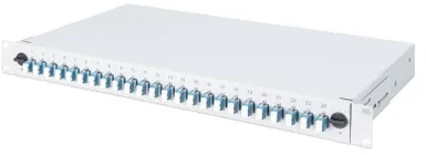 Assmann Electronic DIGITUS 19 colių šviesolaidinis stumdomas sujungimo dėžė 1U įrengtas 24xLC Duplex OS2 pilkas
