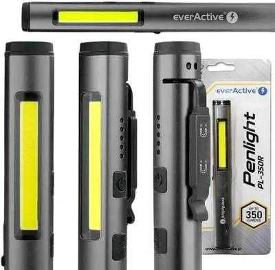 Dirbtuvių apžiūros žibintuvėlis COB LED UV lazerinis everActive PL-350R 350 liumenų IP54 su magnetu