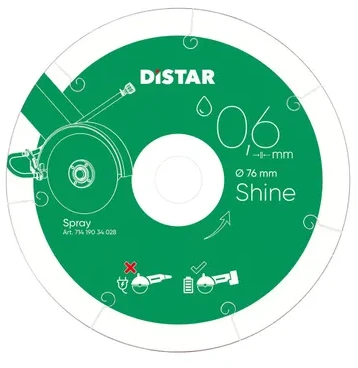 Atlas 0,6mm švaraus pjovimo 76x0,6x6x22,23 Shine, Distar deimantinis diskas plytelėm