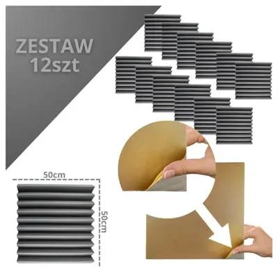 Bitmat DNA AM4 BK akustinių skydelių rinkinys iš 12, juodas