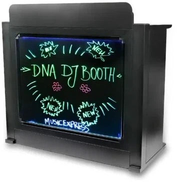 Dna Professional DNA DJ BOOTH BK - DJ pultas, LED RGB apšvietimo lenta, pultelis, rašikliai, dėklas