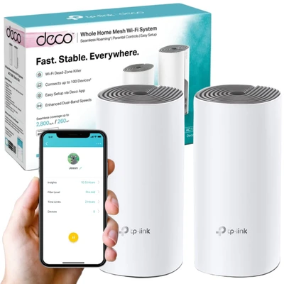 Maršrutizatorius Tinklinis tinklo modulis TP-LINK DECO E4 (2 vnt. pakuotė) (867 Mb/s - 802.11 a/n/ac)