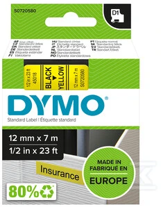 Dymo taśma S0720580 (juodas on yellow) typ D1
