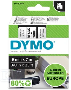 Dymo Juostelė D1 40913 9mm x 7m juodas ir baltos spalvos, 1vnt