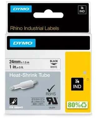 DYMO Rhino Professional, shrink tubing, 24mm, juodas text on baltas, 1.5m 1805443