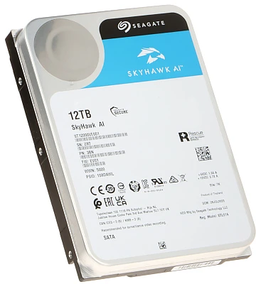 „SEAGATE“ stebėjimo dirbtinio intelekto „Skyhawk“ 12 TB kietasis diskas SATA 6 Gb/s 256 MB talpykla 8,9 cm 3,5 colio CMR helio juodas