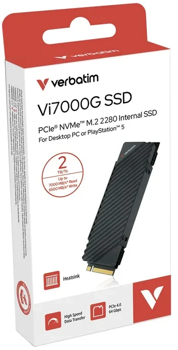 SMD Verbatim Vi7000 2TB M.2 2280 PSI -E x4 Gen4 NVME (49368)