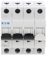 „Eaton“ grandinės pertraukiklis 3P+N D 16A 6kA AC PL6-D16/3N 165035