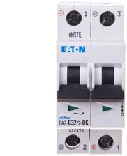 „Eaton“ grandinės pertraukiklis 2P C 32A 15 kA DC FAZ C32/2-DC (279143)