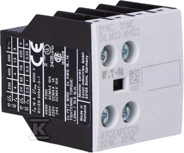 „Eaton“ pagalbinis jungiklis 2R, montuojamas priekyje DILM32-XHI02 (277375)