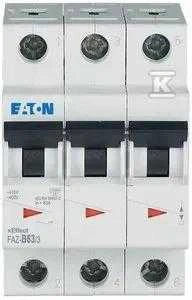 Eaton miniatiūrinis grandinės pertraukiklis FAZ-B63 / 3 3P B 63A 15kA 278853