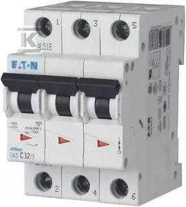 Eaton grandinės pertraukiklis FAZ-C3/3 3P C 3A 15kA AC 278863