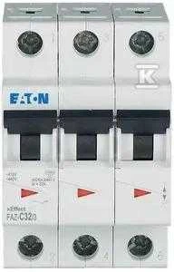 Eaton miniatiūrinis grandinės pertraukiklis FAZ-C32 / 3 3P C 32A 15kA AC - 278876