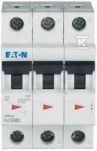 Eaton miniatiūrinis grandinės pertraukiklis FAZ-C40 / 3 3P C 40A 15kA AC - 278877