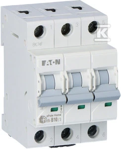 Eaton miniatiūrinis grandinės pertraukiklis 3P B 10A 6kA AC xPole Home HN-B10 / 3 194879