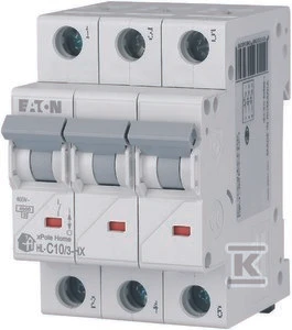 Eaton miniatiūrinis grandinės pertraukiklis 3P C 10A 6kA AC xPole Home HN-C10 / 3 194889
