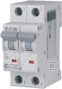 Eaton miniatiūrinis grandinės pertraukiklis 2P C 16A 6kA AC xPole Home HN-C16 / 2 194871
