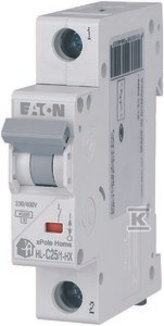 Eaton grandinės pertraukiklis 1P C 25A 6kA AC xPole Home HN-C25/1 194833