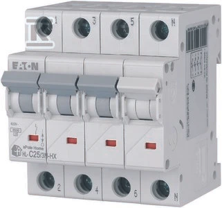 Eaton grandinės pertraukiklis 3P+N C 25A 6kA AC xPole Home HN-C25/3N 194913