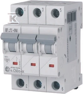 Eaton miniatiūrinis grandinės pertraukiklis 3P C 50A 6kA AC xPole Home HN-C50 / 3 194896