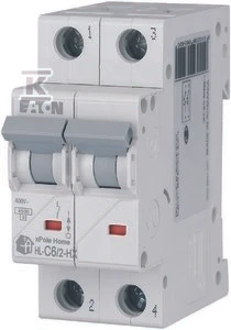 Eaton grandinės pertraukiklis 2P C 6A 6kA AC xPole Home HN-C6/2 194868