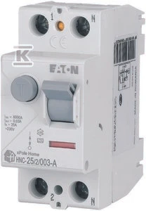 Eaton Liekamosios srovės grandinės pertraukiklis 2P 25A 0,03A tipas A xPole Home HNC-25/2/003-A 194684