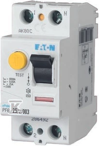 Eaton Liekamosios srovės grandinės pertraukiklis 2P 25A 0.1A tipo AC PF6-25 / 2/01 286493