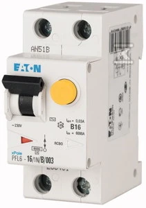 „Eaton“ liekamasis grandinės pertraukiklis 1P+N 10A 0,03A tipo AC PFL6-10/1N/B/003 286429